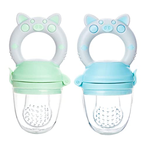 2 stuks Baby Fruit Feeder Pacifier, Baby Fresh Fruit Feeder Pacifier, Baby Teething Pacifier Soft Silicone Baby Food Feeder voor thuisgebruik