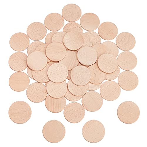 50 st Houten schijven, 5 cm onvoltooide houten cirkels, ronde sneden ornamenten voor DIY ambachten, schilderen, bruiloft en decoratie, Schaakkunst, 3.2cm Dik