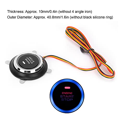 12V Motor Start Stop Drukknop Universele Auto Sleutelloze Toegang Contact Starter Switch Zwart 5