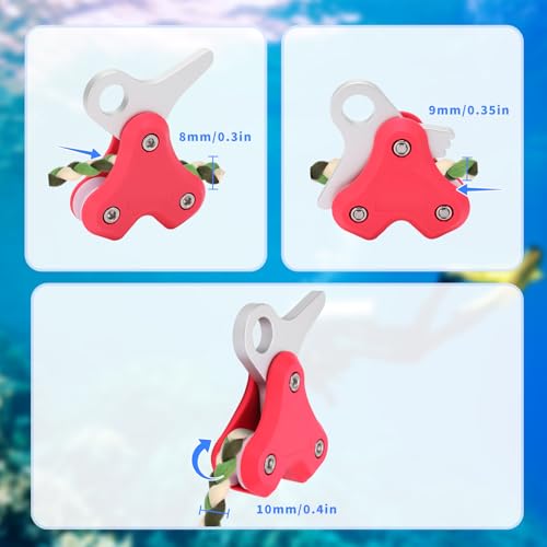 Aluminium Pulley Duiken Buoy Onderwater touw Metaal Pulley touw Reel Duiken Accessoires Onderwater Gereedschap (Roze) 5