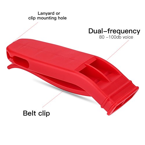 4 st Noodflits, noodsurvival fluit, Survival Whistle, Plastic Whistle, Dubbele frequentie Whistle voor Voetbal Sport Rescue Zwemmers Overleven 5