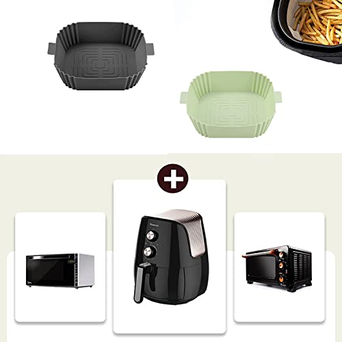 2 stuks Air Fryer Siliconen Jaren, Air Fryer Accessoires, Siliconen Hot Air Fryer, Herbruikbaar, voor Magnetron, Oven, Inductie Cooker, Koelkast (Square, Verdikking) 4
