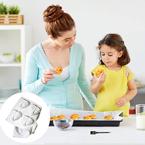 Heart Siliconen Vorm, 3D Diamant Herbruikbare Vorm Bakvorm voor het maken van kleine cake, chocolade, snoep, bakken, Keukenvorm, met schoonmaakborstel, 1 stuk 4