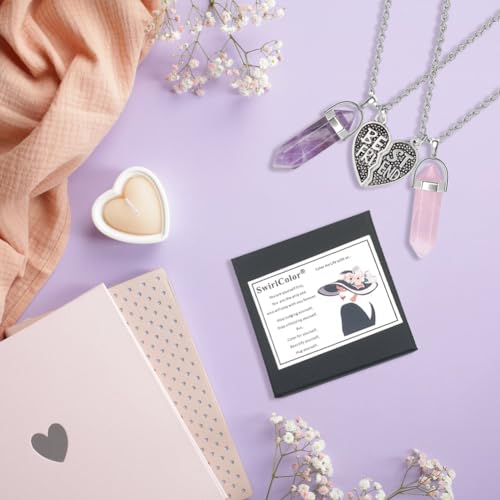 Beste Vriend Kettingen voor 2 Meisjes, Genezing Crystal Friendship Ketting, Bijpassende Hart Kettingen voor Beste Vrienden Meisjes Vrouwen Kettingen, sieraden set, Crystal, Crystal 5