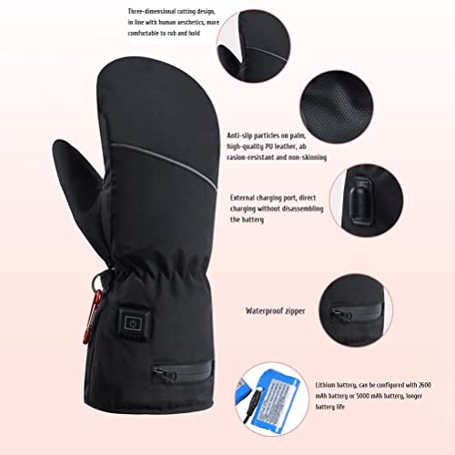 Verwarmde mitts oplaadbaar voor vrouwen, elektrische verwarmde handschoenen thermische handschoenen winter warme handschoenen voor fietsen skiën 4