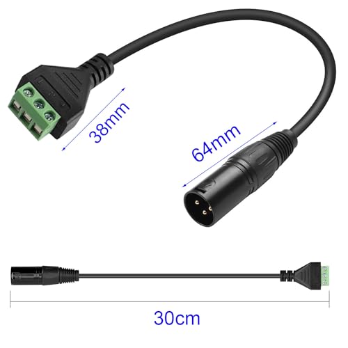 Verpakking van 2 3-pins XLR connectoren, XLR vrouwelijke stekker, microfoon kabel stekker, microfoon audio jack, 3-pin XLR op schroef terminal