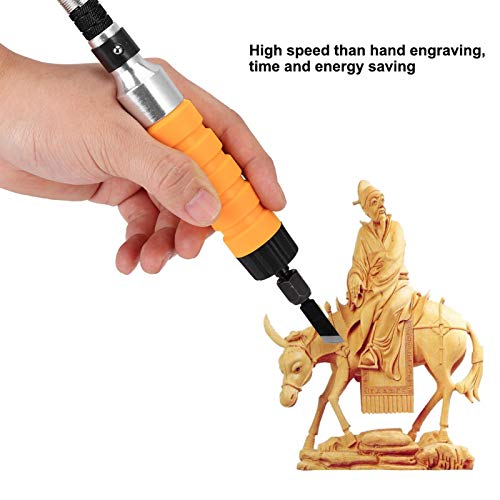 Elektrische houtbeitelsnijgereedschap, houtbewerking snijwerk gravure mes met 5 messen moersleutel soft tube set 3