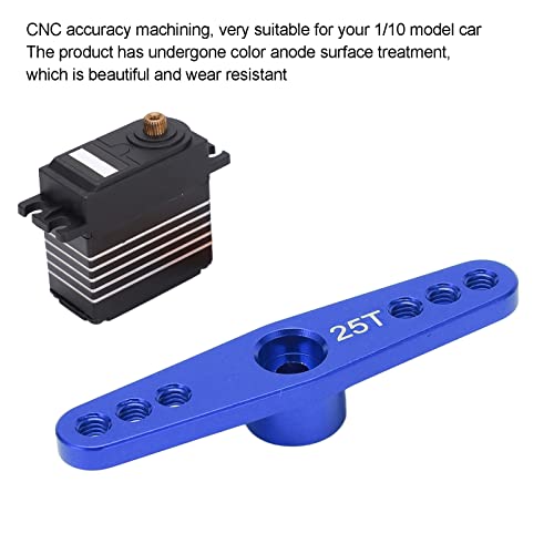 25T Metalen Servo Arm, 3Pcs/Set Aluminium RC Servo Arm Horn met CNC die 1/10 RC Car Upgrade Part machinaal bewerken(Blauw) 4