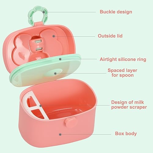 Melkpoeder Dispenser, 410ml Melkpoeder Dispenser, Baby Melkpoeder Container, Luchtdichte Portable Food Dispenser, Reisverzorging (Beige) 4