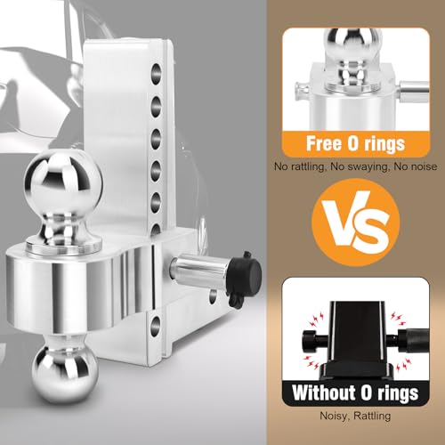 Bal Sleepbal Metal Fiets Koppeling voor Fietskarren, voor Dubbele Touw Bar 2-5/16 Inch en 2 Inch Ontvanger, 12.500 Lbs, Diefstal Bescherming 4