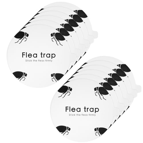 Verpakking van 12 Gooibaar Flea Trap Stickers Sticky Flea Trap Flea Catcher Flea Catch Discs voor Pet Bedroom Hallway Woonkamer Tapijt
