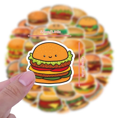 Hamburger Sticker Set, 50 stuks, Hamburg, Waterdichte Vinyl Stickers voor Auto, Motorfiets, Fiets, Skateboard, Snowboard, Bagage, Laptop, Koffer, Helm