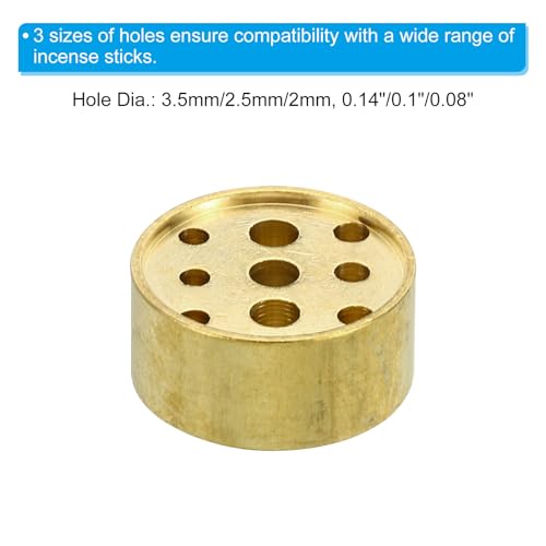 Incense Holder, Brass Incense Burner Cone Stick Holder met 9 holes Incense Stand Base voor Yoga Spa Room Home Office, 0,75 Inch Dia. 0,4 Inch High 4