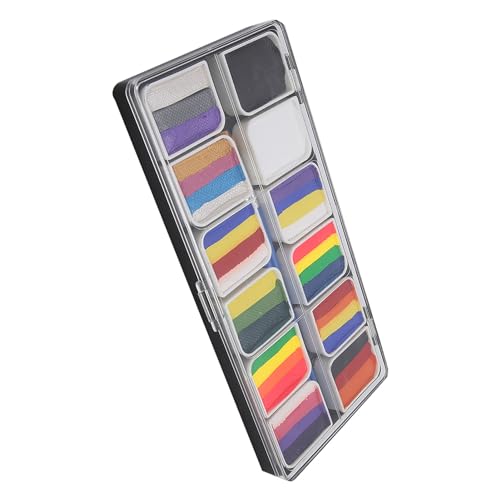 Professional gezicht body paint Pigment 12 kleuren body art water-based gezicht verf Kit Halloween Party Cosplay Fancy make-up palet set met 2 verfborstels 4