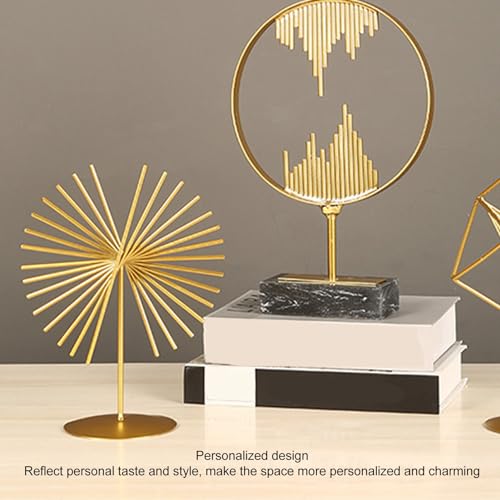 Metal Abstract Decoratie, Elegant Veelzijdig Licht Luxe Minimalistisch Handgemaakt Geometrische Lijnen Beeldhouwkunst Decor voor Office for Living Room 5