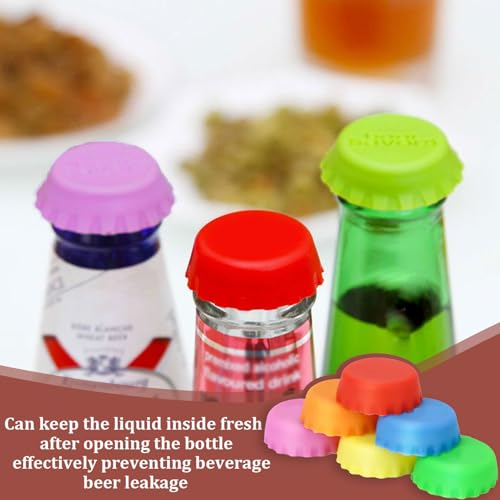 Siliconen flessendopjes, 12 st Siliconen flessendopjes, Bierflesjes, Bierflesje Caps, Herbruikbare flesdeksels voor biersap, glazen flessen, 6 kleuren, 3cm 4