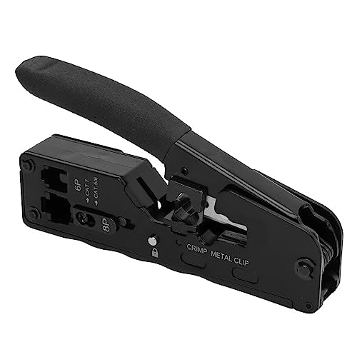 RJ45 Crimp Tool Pass by Crimper 6P 8P Ethernet Wire Crimping Stripper Cutter for RJ11 RJ12 Cat5 Cat6 Cat7 4