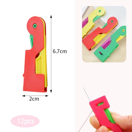 12 Stuks Naald draadsnijden Automatische Threading Hulpnaald draadsnijden Eenvoudige Automatische DIY Threading Tool Verbeterde Automatische Naald Threading voor Hand Naaien DIY