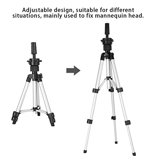 Tripod Telescopisch Mannequin Pruiken Stand Kapper Training Mannequin Hoofd Klemhouder(Zwart)
