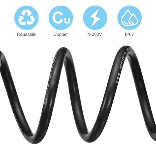 Extension Cable, 2-Pin, 18 AWG, Waterproof IP67 Plug met Plug en Socket aan beide uiteinden voor LED Strips, zwart 3