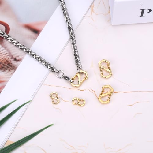 12 st Dubbele Opening Karabiner sluiting, ketting korter 2 maten ketting sluiting armband sluitingen en sluitingen S-Lock sieraden Clips voor doe-het-zelf sieraden maken (Goud) 5