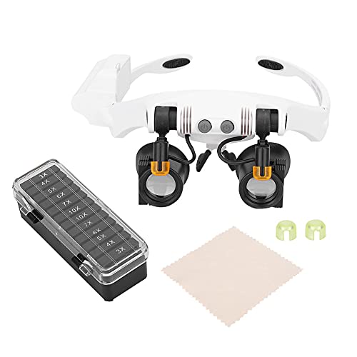 Vergrootglas op hoofdband met LED-licht, hoofd gemonteerd Close-Range Vergrooters Vergrootapparaten wissen