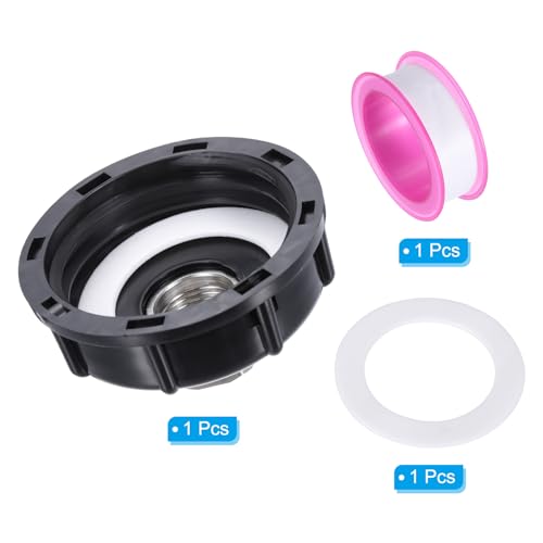 IBC Tote Adapter, 3/4 Inch Vrouwelijke Thread to S60x6 2 Inch Coarse Female Wire, 275-330 Gallon Water Tank Drain Adapter Tuin Water slang Connector, Zwart 3