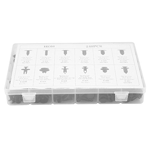 240 stuks 12 maten HE01 auto carrosserie push type clips. Druk bumper clips vaste klem bumper bevestiging clip pin klinknagel trim. Auto plastic assortiment-He01 4