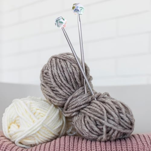 Verpakking van 8 breinaalden Stitching Stoppers,Needle Point Protector met Floral Pattern Breinaald Stoppers, Knitting Naaldbeschermer Brei Accessoires Geschikt voor Naaldgrootte(3-9mm) 4