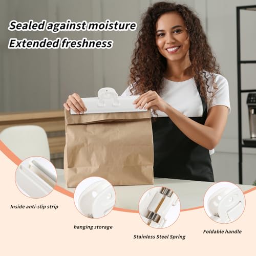 Afsluitklemmen, 6 stuks Sachet Clips White Food Clips, 3 maten, Herbruikbare Klemmen voor snacks, noten, koffie 3