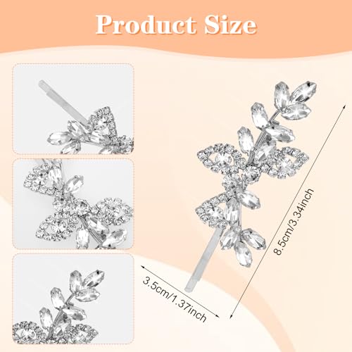 Rhinestone bruids haar clips, 2 stukken blad bruiloft haarspeld bruid parels haarspeld Crystal haar clips sieraden haarspeld Elegante haar accessoires voor bruiden bruidsmeisjes bloemen meisjes