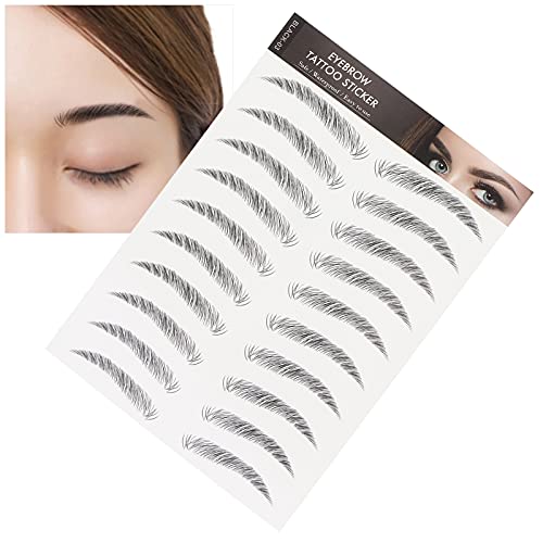 6D Eyebrow Tattoo Sticker Professional Waterproof Eyebrow Transfer Sticker Eyebrow make-up tool voor vrouwen en meisjes (zwart)(BLACK-03) 3