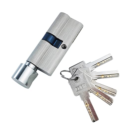 Thumb Turn Euro Cilinder Lock 40/40 (80mm), Euro Deur Lock met 5 toetsen, Anti-Collision Anti-Drill, Anti-Pick Deur Lock met sleutels, hoge beveiliging voor houten, UPVC en samengestelde deuren