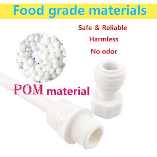 2Stuks waterfilter Quick Connector, 3/8 inch wateraansluiting adapters aan 3/8 inch man / vrouw draad, waterfilter slang connector voor osmose 5