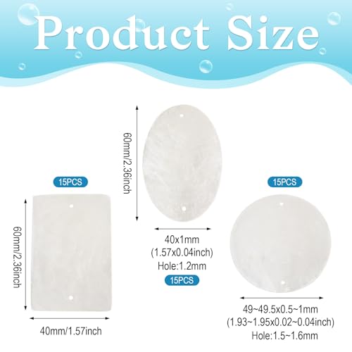 Natuurlijke schelp bedeltjes Rechthoekige Oval Flat Ronde Hart Ster Maan Vlinder Witte Zeeschelp Hangers 2-hole Link Bedels voor sieraden maken DIY Craft Home Decor