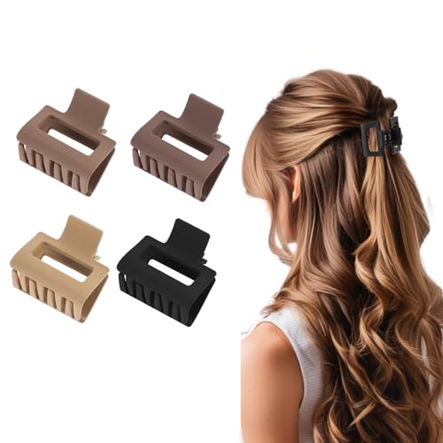 4 st Medium Hair Clips voor vrouwen, 4 cm dubbele rijen Matte Hair Clips, Non Slip Hair Accessoires, Hair Styling Accessoires voor vrouwen en meisjes voor dun haar, dikke haren (4 kleuren)