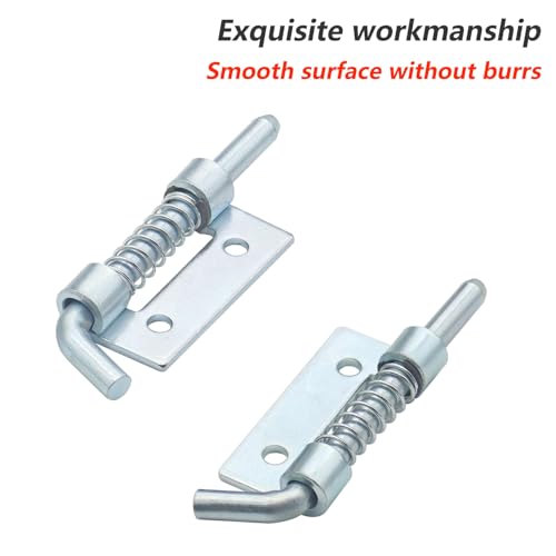 2 stuks veerlaste grendelpennen, poortboutset, 54 mm (2,1 inch) lengteveerdelingsmechanisme voor tuinen armen, schuren en werken, (1 links + 1 rechtsveerdelingsset) 3