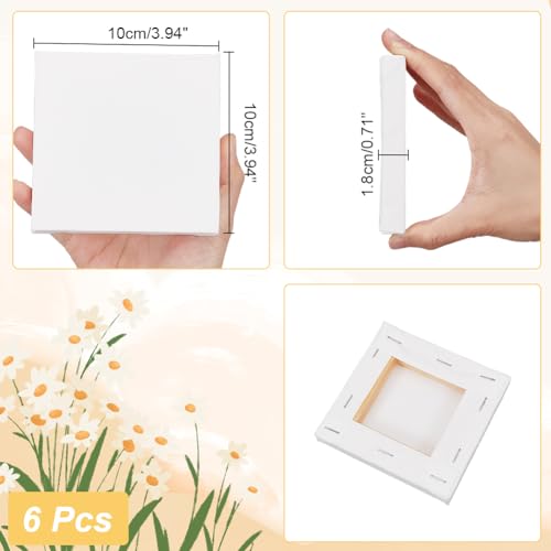 6 stuks 10x10cm Mini Canvas Panel Schilderen Ambacht Kleine houten Sketchpad Tekenbord voor het schilderen Craft Tekenen Decoratie Gift 3