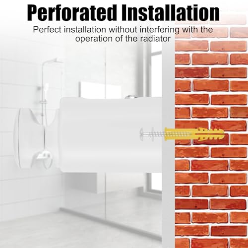 6Pcs Radiator houder, Verstelbare houder voor badkamer Radiatoren, Handdoek Radiator houder, Badkamer Radiator houder, Voor Recht gebogen Badkamer Radiatoren (Wit) 5