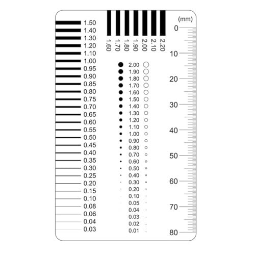 punt en lijn meetapparaat, spotkaart, scheur breedte liniaal, spleet liniaal, vergelijkingskaart, trachoma vergelijkingsblad, barst vergelijking liniaal, belangrijke hulpmiddelen voor fout metin 4