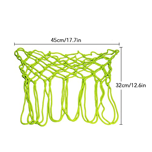 Glow in The Dark Basketball Net, 12 Loops Standaard Basketball Net, Duurzame Nylon, 45 Cm Geel, Geschikt voor binnen en buiten gebruik, Geweldig 4