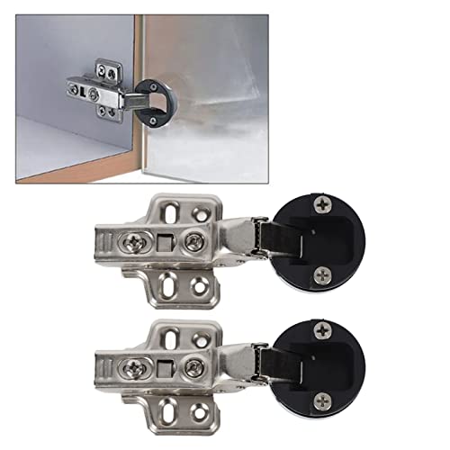 Scharnier van de kast deur glazen deur Scharnier van 2 sets glazen deur Scharnier roestvrij staal 201 Kabinet 35 Cup glazen deur Damping Buffer Scharnier voor scharnieren (Groot gebogen 4