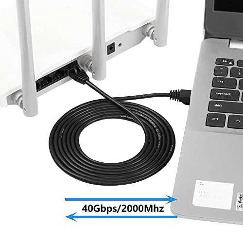 RJ45 Cat8 Ethernetkabel, man naar plug, Cat8 High Speed Network Cable, 40Gbit/s, 2000 MHz, SFTP voor Router, Modem, Server enz. (2m) 3