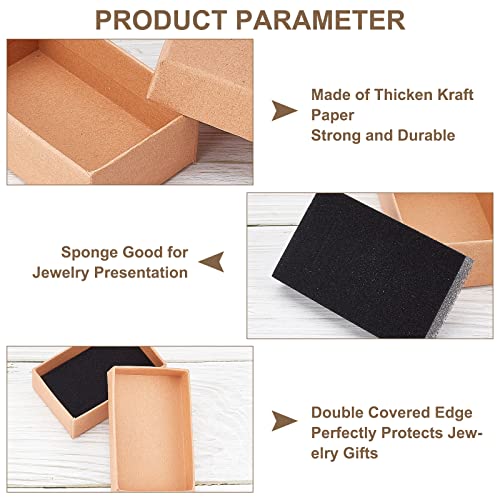 24 stuks kleine sterkte bruin karton dozen sieraden doos rechthoekige Karton sieraden dozen Kartonnen dozen met deksel voor Kerstmis ketting Ring Gifts Display 8x5x3 5
