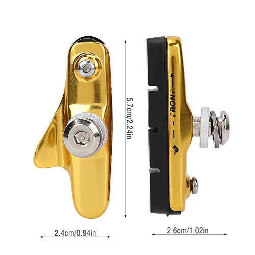 1 Paar lichtgewicht, remschoenen Pads Accessoire Onderdelen Gold Road Bike Opvouwbaar (gold) 4