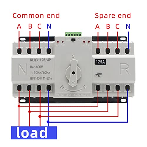 Automatische wisselschakelaar voor dubbele stroomoverdracht, AC 400V, 4P 125A, ATS-CB, Net0 Emergency Power Switch, Automatische noodschakelaar voor Municipal Power, USV, Inverter, Solar