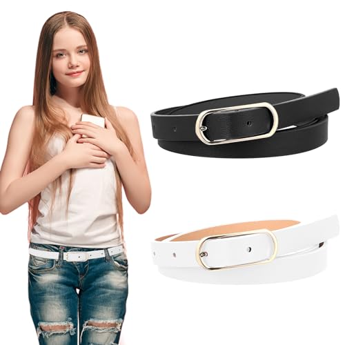 Verstelbare leren broek riem voor kinderen, dunne broek riem Skinny lederen riemen met Legering Pin Buckle voor meisjes jongens