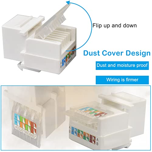 RJ45 Cat6 Keystone Jack, 10PCS Ethernet Wall Jack Inline Coupler Cat6 Network Coupling Cat5/5e/6 Compatibel - Cat6 Network Coupling 3