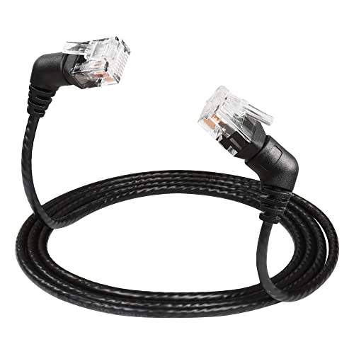 Cat6a Ethernet Kabel 360 graden Rechthoekige 10 Gbit/s Hoge snelheid LAN Kabel voor Router, Modem, PC, Switch, Hub, Laptop (1m)