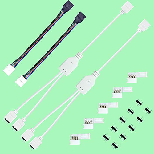 LED Splitter voor LED Strips, Splitterkabel, LED Strip Connector, RGB Divider, 1 tot 2 LED Splitter voor 4-Pin RGB LED Strips